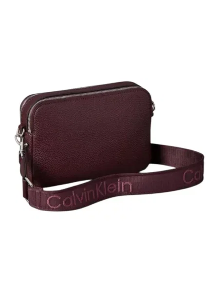 Geantă Calvin Klein Webbing 2X Strap Camera Bag Maro roșu