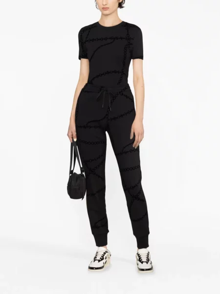 Raštuotos kelnės Versace Jeans Couture juoda