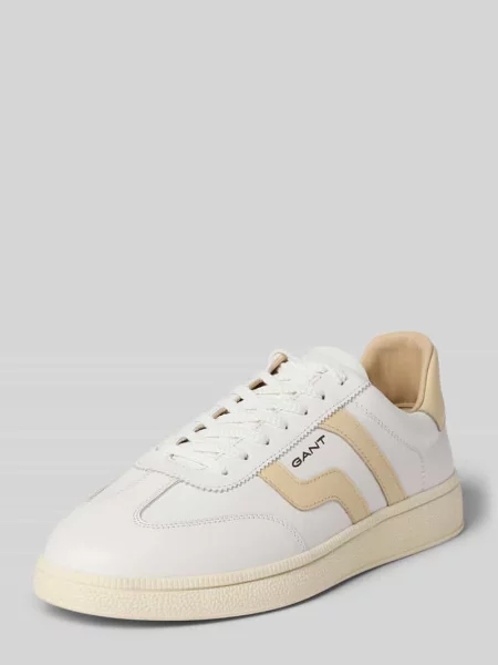 Sneakersy ze skóry naturalnej z detalem z logo model ‘Cuzmo’ Gant białe