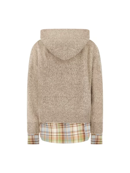 Dzianinowa bluza z kapturem Acne Studios z kapturem beżowa