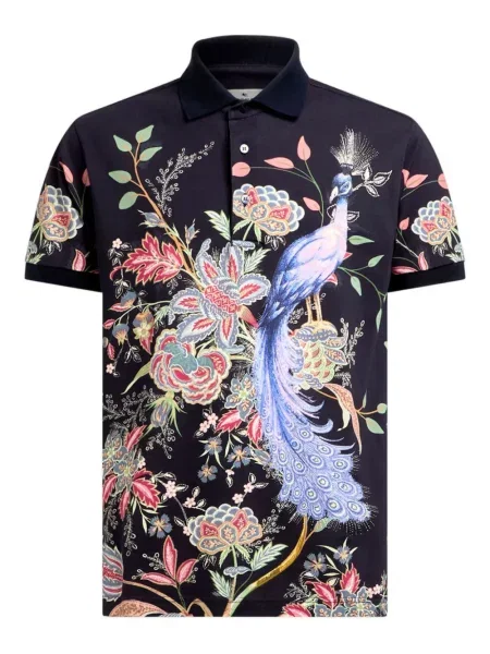 Polo Etro cu model floral albastru