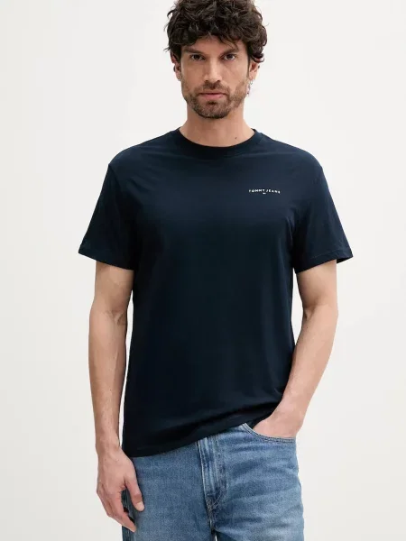 Tommy Jeans tricou din bleumarin cu imprimeu albastru