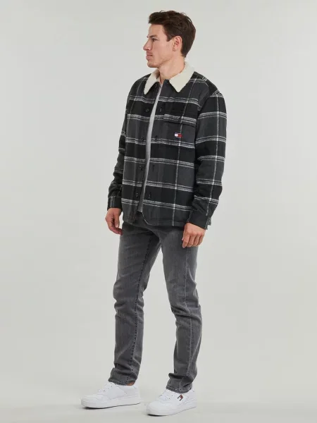 Cămașă din denim Tommy Jeans în carouri