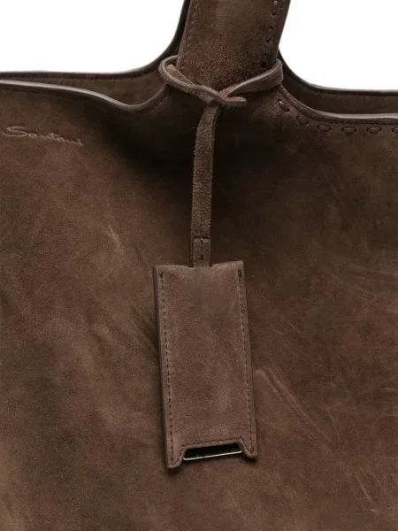 Τσάντα shopper Santoni σουέτ καφέ