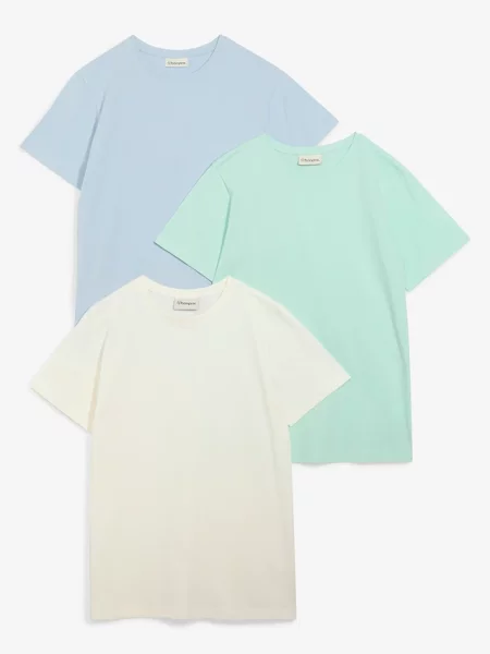 T-shirt z czystej bawełny zestaw 3 szt. biała