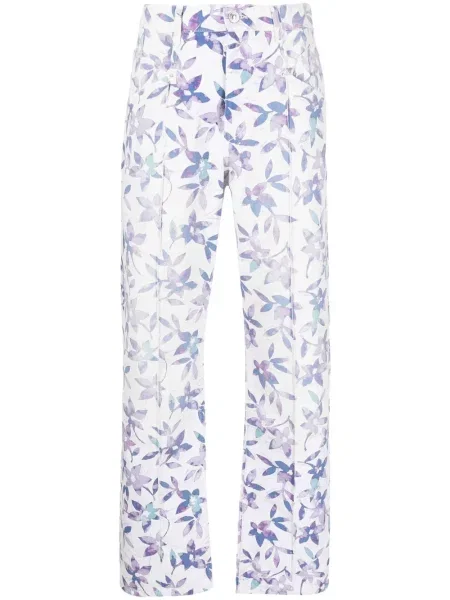 Pantaloni Isabel Marant cu model floral cu imagine alb