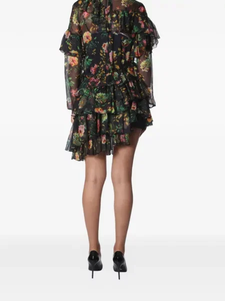 Rochie cu volane Msgm cu volane asimetric negru