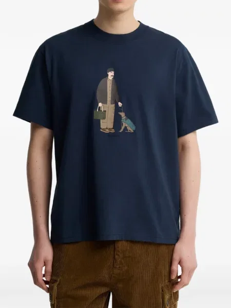 Tricou Barbour International cu imagine albastru
