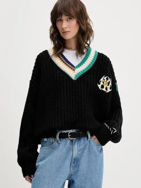 Pulover s dodatkom vune Barrow tople crna