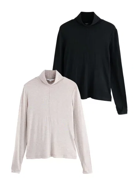 Next Tricou roz pastel negru