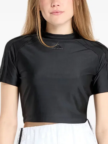 Футбол тениска с дълъг ръкав Adidas на райета мъниста бяло