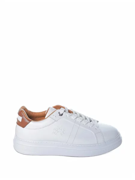 Sneakerși La Martina din piele alb