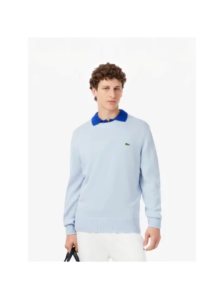 Sweter Lacoste wełniany niebieski