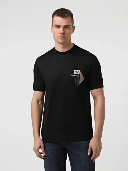 Футболка Emporio Armani ліоцел/бавовна чорний