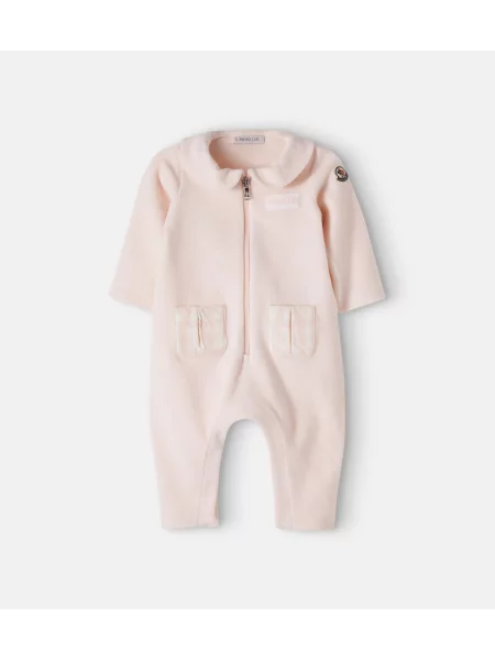 Gyerek fleece melegítő felső Moncler Enfant rózsaszín