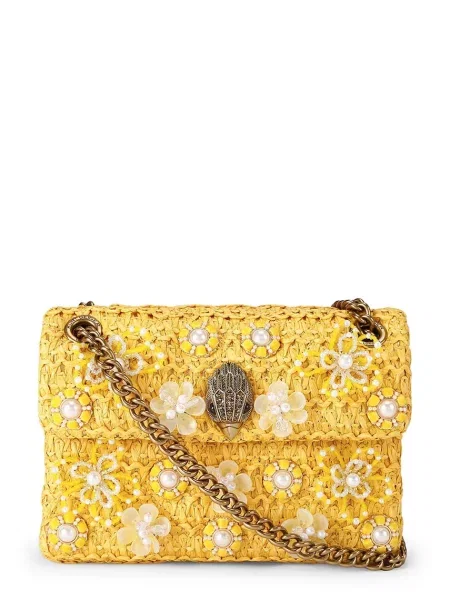 Kurt Geiger London geantă crossbody pentru femei Raffia Mini Kensington galben