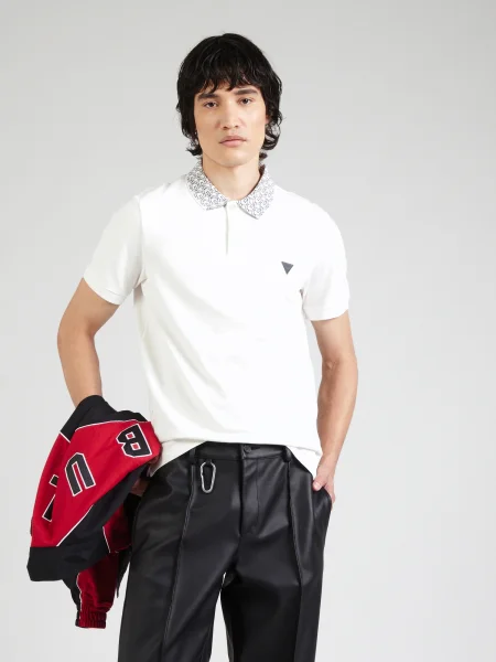 GUESS Tenisz póló LYLE | Slim Fit fehér