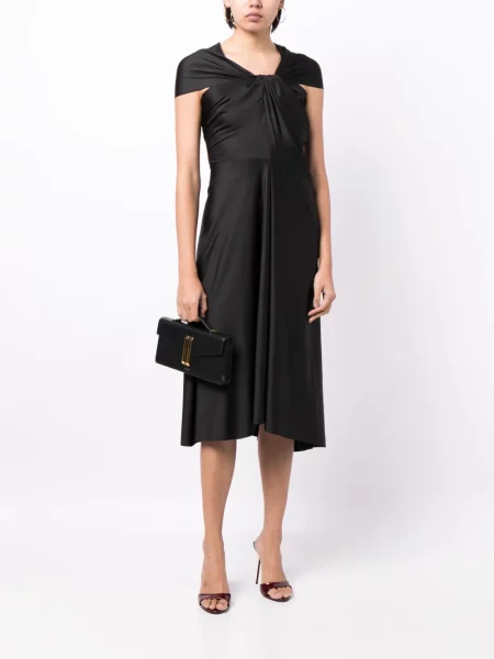 Drapiruotas kostiumas suknele Victoria Beckham juoda