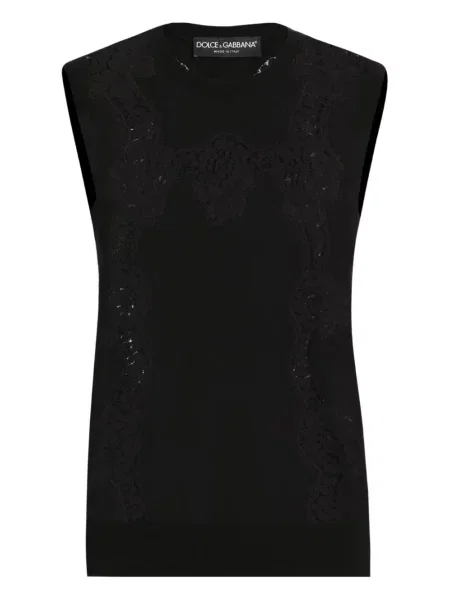 Top Dolce & Gabbana din dantelă negru