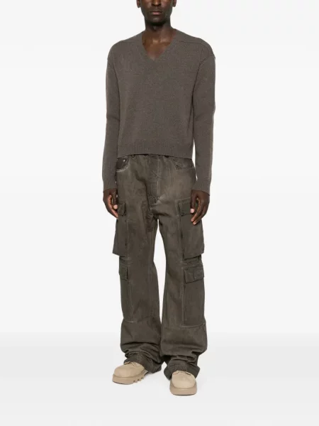 Pulover Rick Owens cu decolteu în V maro