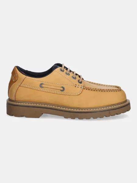 Tommy Jeans półbuty nubukowe ARCHIVE 01 BOAT SHOE beżowy