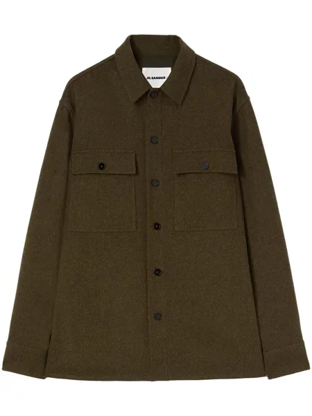 Cămașă Jil Sander de flanelă maro
