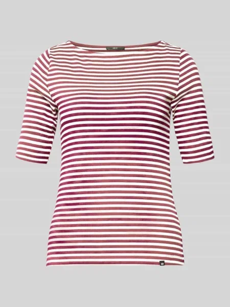 T-shirt z dekoltem w łódkę i detalem z logo Zero