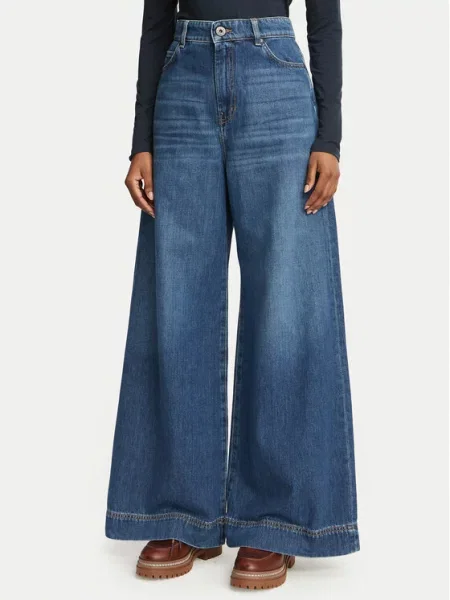Weekend Max Mara Blugi Ciro Bleumarin Wide Leg