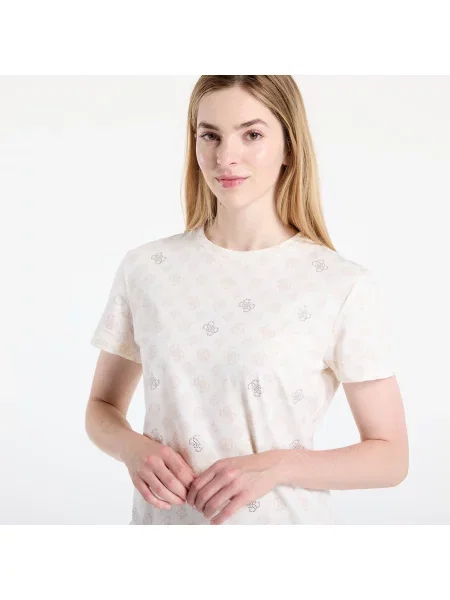 Тениска GUESS Gloria Peony Ss T-Shirt Beige S бежово