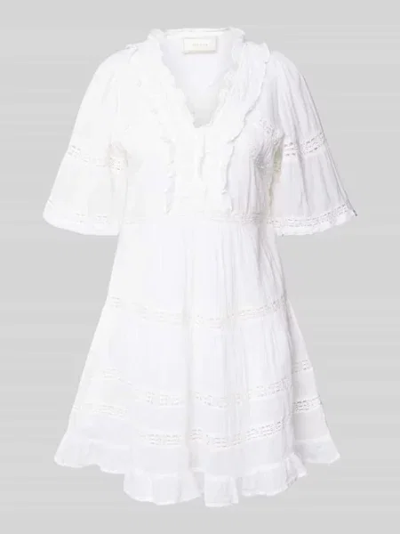 Sukienka mini z dekoltem w serek model ‘Milene’ Neo Noir biała