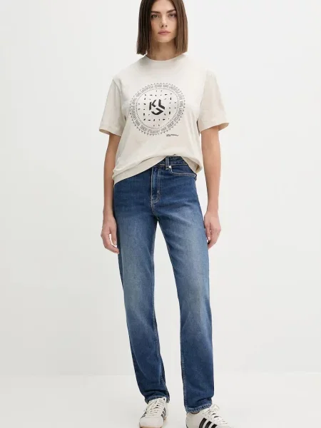 Karl Lagerfeld Jeans jeansy medium waist niebieskie