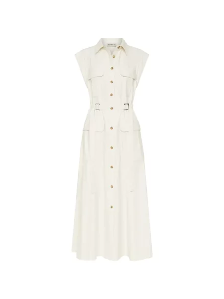 Rochie tip cămașă Nicholas cu cataramă până la genunchi de costum