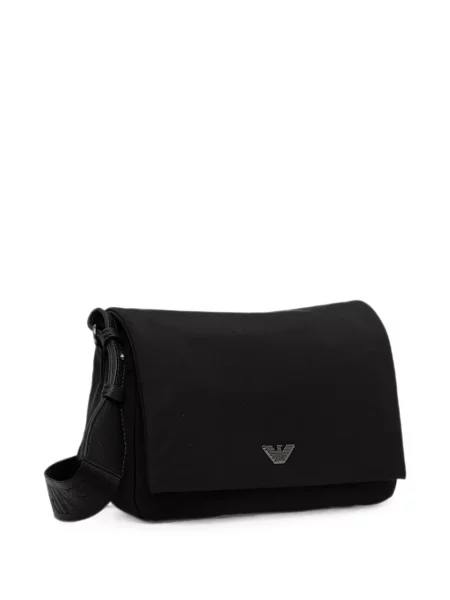 Crossbody torba Emporio Armani s autogramom crna