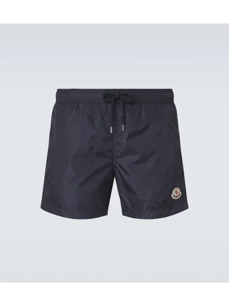 Kąpielówki Moncler z logo niebieskie