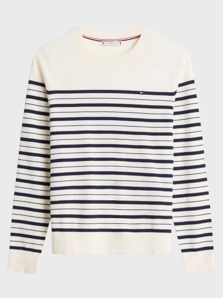Смугастий светр Tommy Hilfiger з джерсі білий