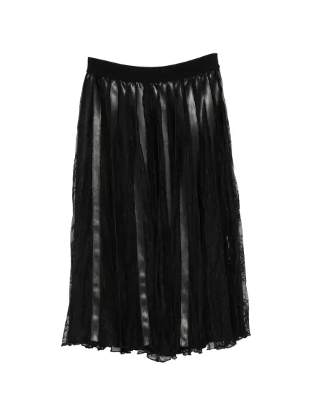 Fustă midi Ermanno Firenze din dantelă negru