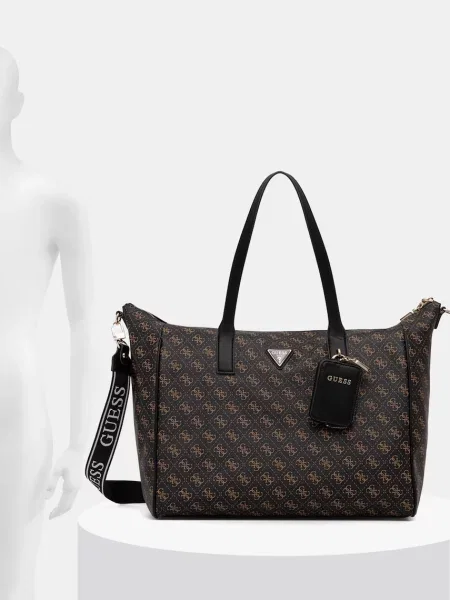 Кожаная сумка шоппер Guess