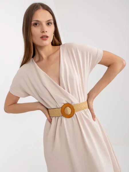 Sukienka Rue Paris garniturowa beżowa