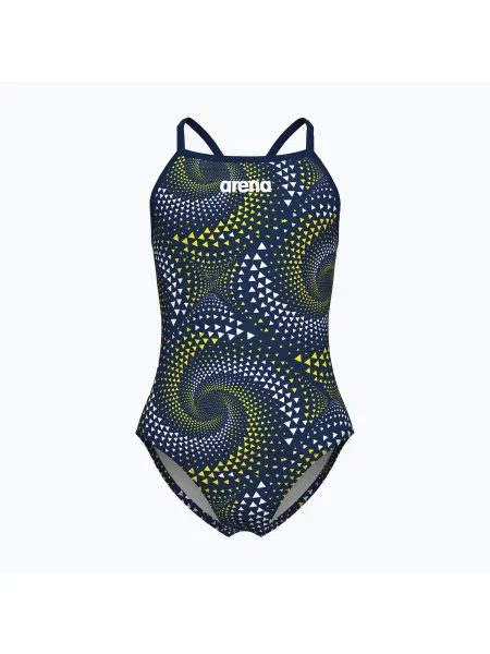 Gyerek egyrészes fürdőruha arena Fireflow Lightdrop Back navy/team navy yellow. Méret: sárga