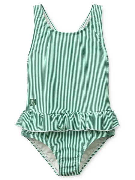 Liewood jednodílné dětské plavky Amara Stripe Swimsuit zelené