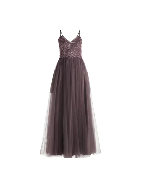 Haftowana sukienka wieczorowa Vera Mont fioletowa