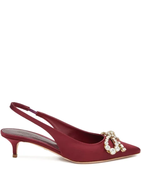 Pantofi cu toc Giambattista Valli slingback de cristal roșu