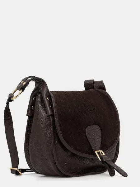Answear.LAB crossbody kabelka dámska kožená hnedá
