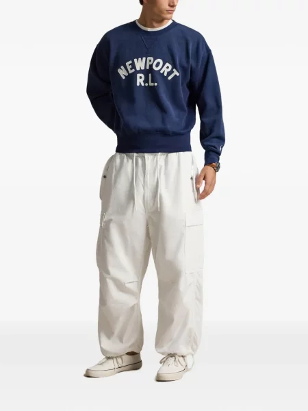 Șosete Polo Ralph Lauren cu model herringbone cu broderie plasă albastru