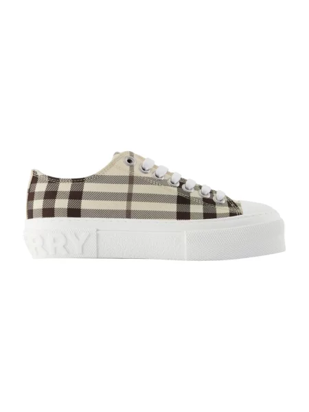 Sneakersy Burberry w kratę beżowe