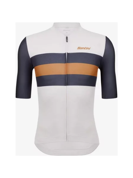 Koszulka z krótkim rękawem Santini ECO Sleek Bengal biało-niebieska Corte Sleek XXL biała