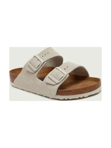 Șlapi Birkenstock din piele alb