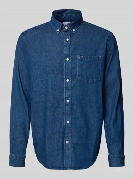 Koszula jeansowa o kroju regular fit z kołnierzykiem button-down Gap