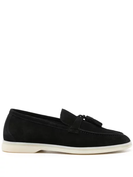Pantofi loafer Scarosso din piele de căprioară negru