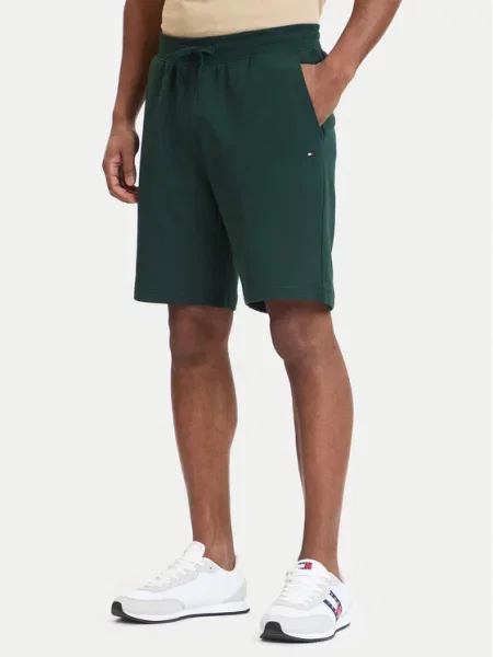 Tommy Hilfiger Szorty sportowe Essential Terry zielony